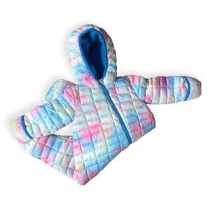 Snozu 18M Infant Puffer Snowsuit Tie Dye Hooded Winter One Piece Jumpsuit